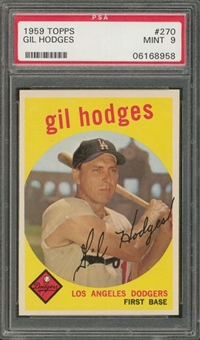 1959 Topps #270 Gil Hodges – PSA MINT 9